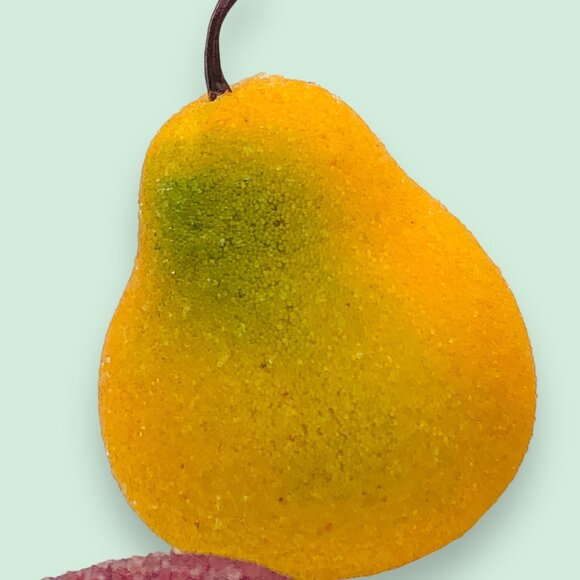 Lot of 10 Faux Sugared Fruit Apples Pears Red Green Yellow - Picture 3 of 12